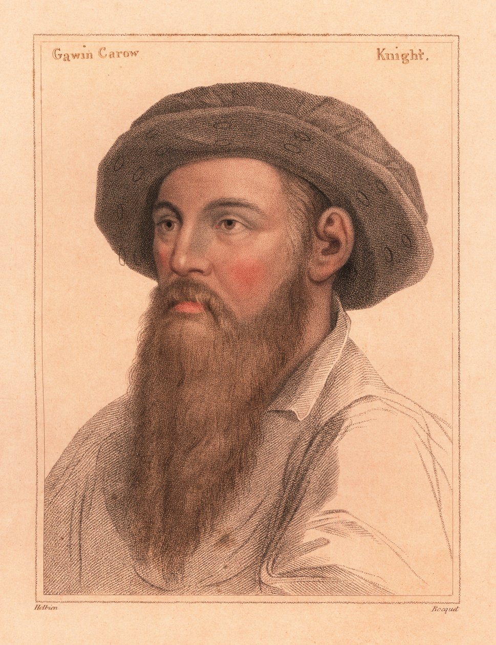 Sir Gavin Carew, syn Sir Edmonda Carew z Stringham., 1812 (grawerowanie) autorstwa Hans (after) Holbein the Younger