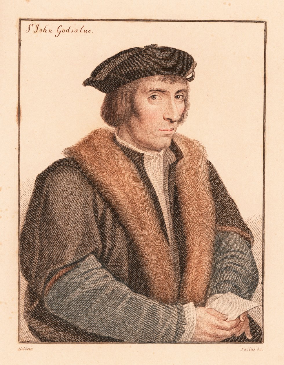 Sir John Godsalve, angielski polityk, zmarł 1557.,1812 (grawerowanie) autorstwa Hans (after) Holbein the Younger