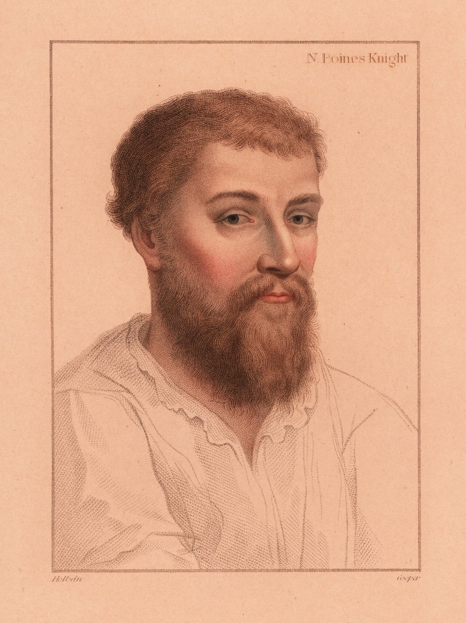 Sir Nicholas Poyntz (1510-1556), angielski dworzanin, 1812 (rycina) autorstwa Hans (after) Holbein the Younger