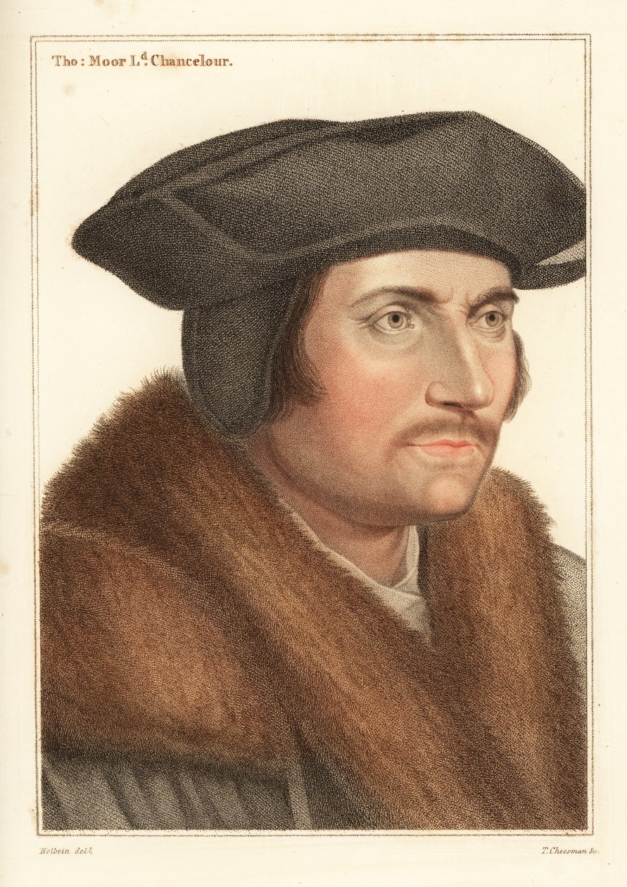 Sir Thomas More, lord kanclerz króla Henryka VIII, 1812 (rycina) autorstwa Hans (after) Holbein the Younger