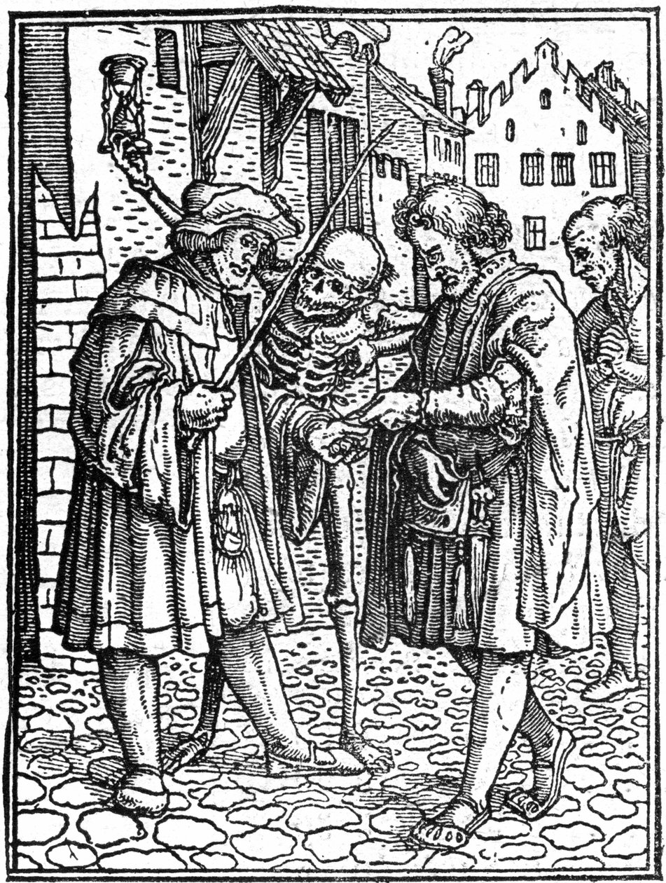 Udawana śmierć Hansa Holbeina Młodszego (1497-1543): prawnik (rycina) autorstwa Hans (after) Holbein the Younger