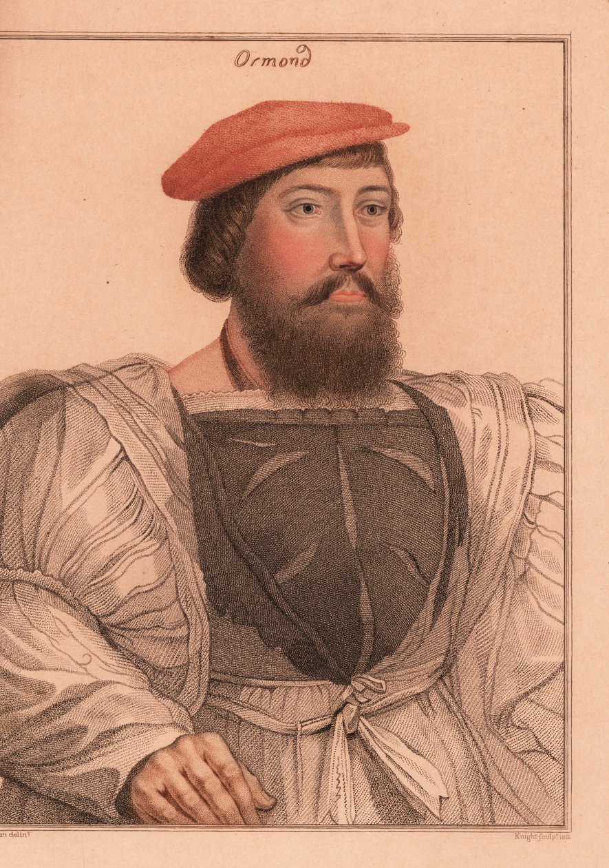 Thomas Boleyn lub James Butler, hrabia Ormond., 1812 (grawerowanie) autorstwa Hans (after) Holbein the Younger