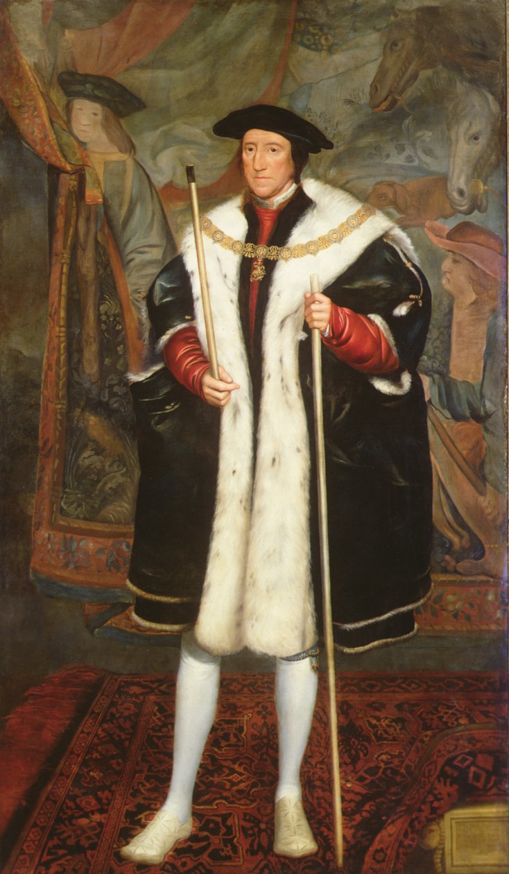 Thomas Howard, trzeci książę Norfolk, Noszenie kołnierza podwiązki (olej na płótnie) autorstwa Hans (after) Holbein the Younger