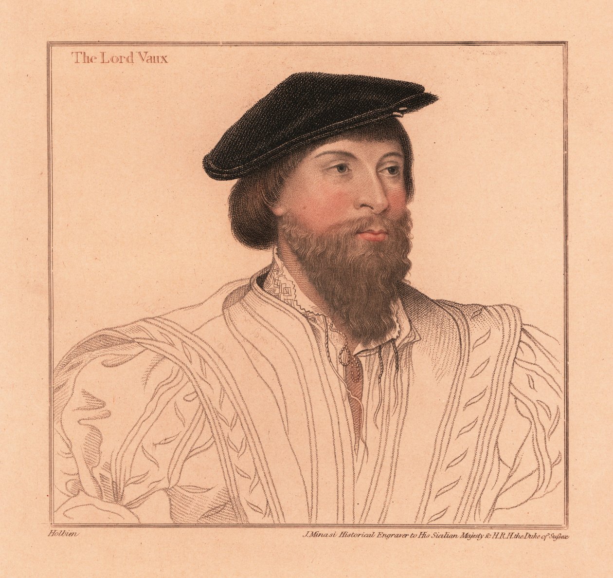 Thomas Vaux, angielski poeta i szlachcic. ,1812 (grawerowanie) autorstwa Hans (after) Holbein the Younger