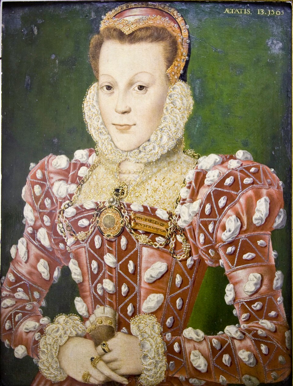 Portret Mary Browne, hrabiny Southampton autorstwa Hans (attr. to) Eworth or Ewoutsz