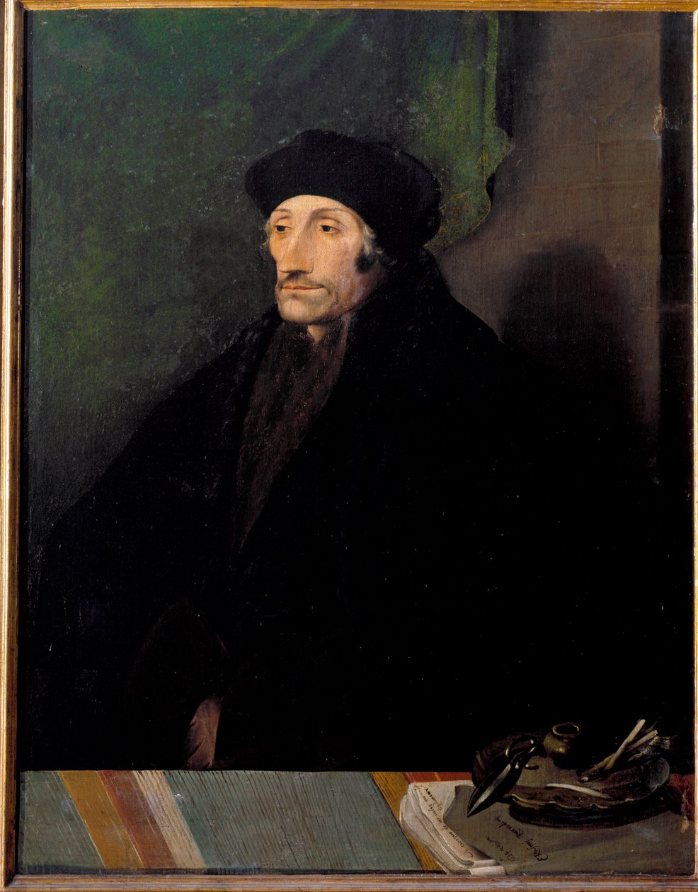 Portret Erazma z Rotterdamu, holenderskiego humanisty autorstwa Hans (attr. to) Holbein the Younger