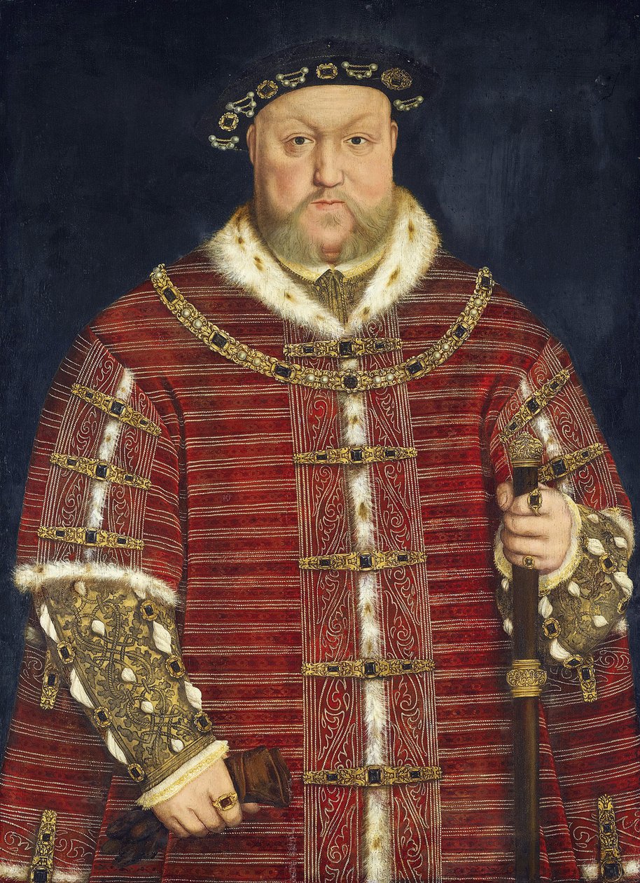 Henryk VIII - Portret króla Anglii Henryka VIII par. Holbeina, Hansa Młodszego, Warsztat . Olej na drewnie, rozmiar : 93x68 autorstwa Hans (school of) Holbein