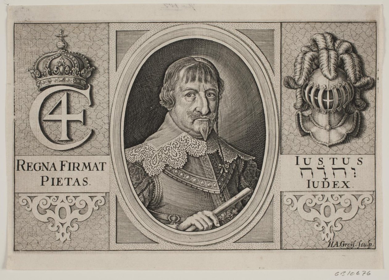 Chrześcijanin IV. Ilustracja do Pedera Vinstrupa, „Duński Hornblower”, 1644 autorstwa Hans Andreas Greys