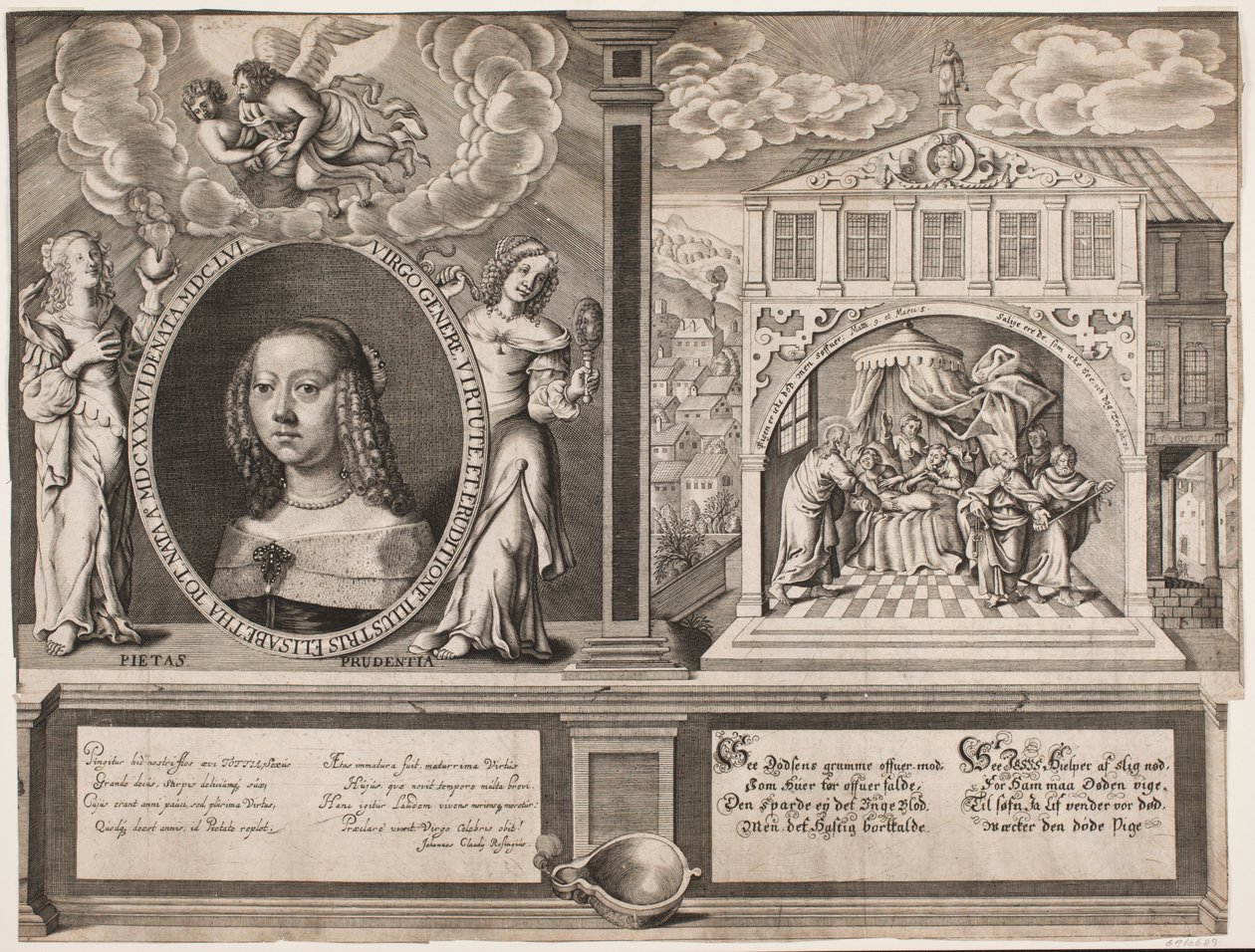 Elisabeth Thott i scena z odrodzeniem córki Jairi autorstwa Hans Andreas Greys