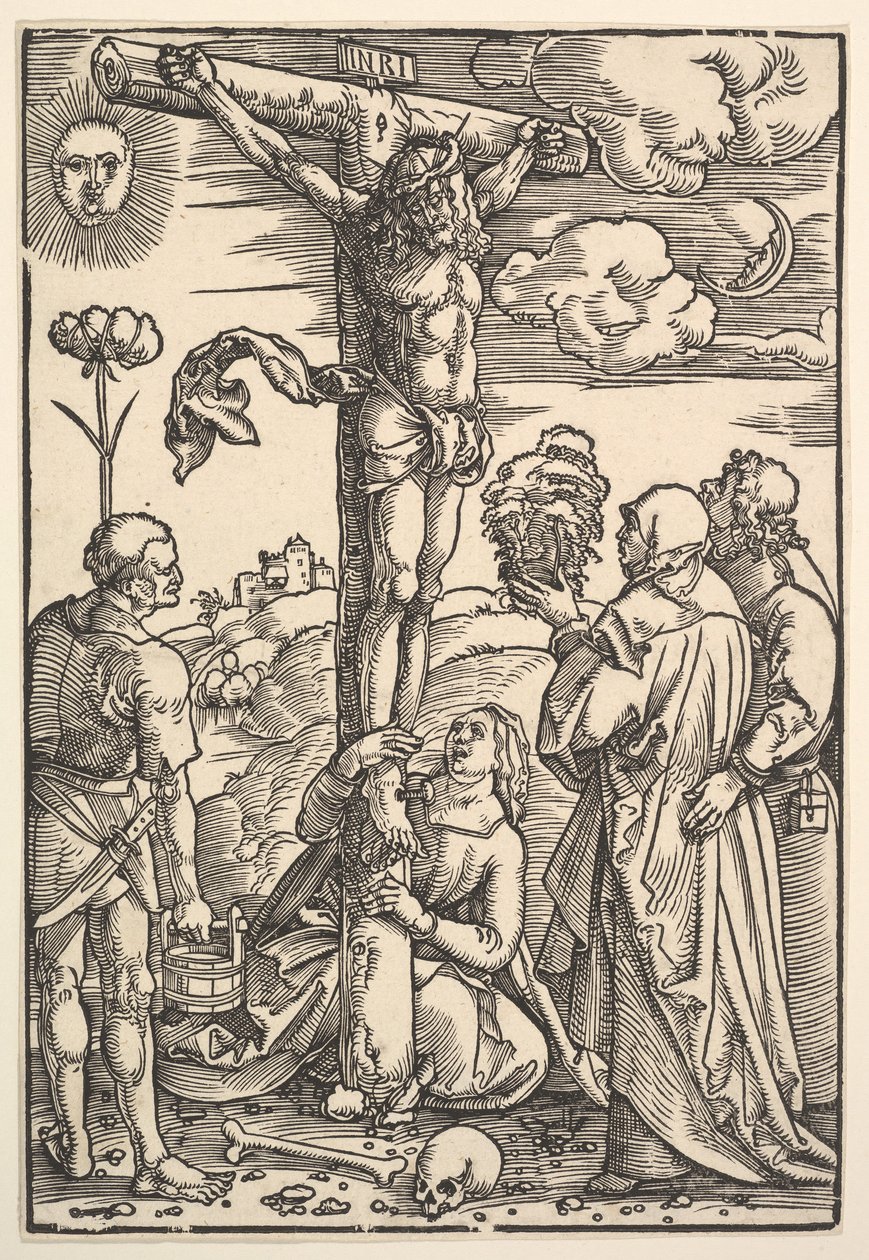 Chrystus na krzyżu z Dziewicą i świętymi Longinusem, Marią Magdaleną i Janem, 1505. autorstwa Hans Baldung