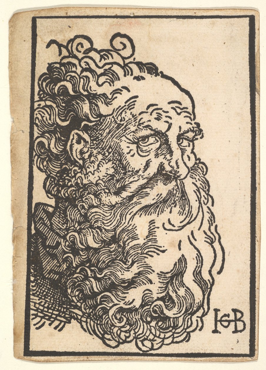 Głowa brodatego mężczyzny, ca. 1518-19. autorstwa Hans Baldung