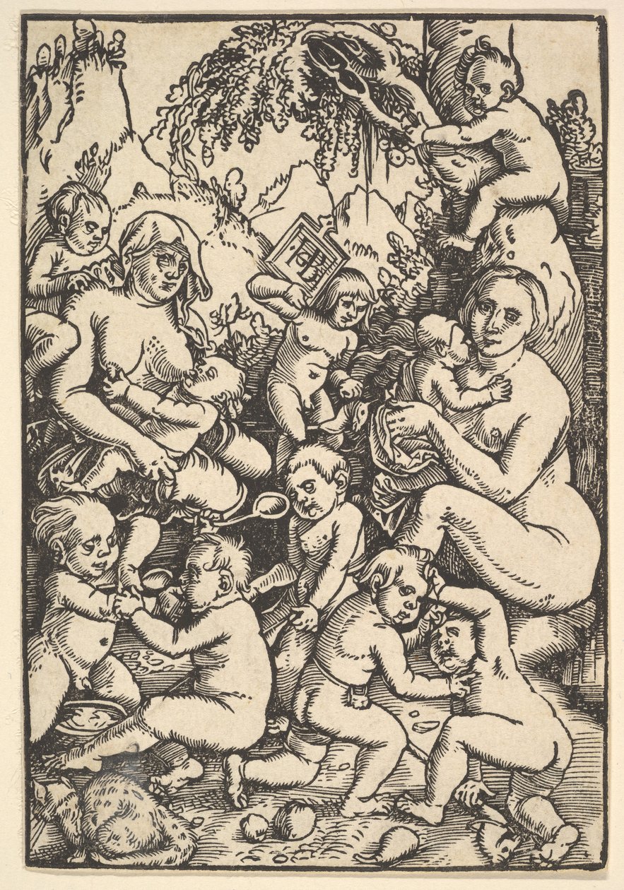 Dwie matki z dziećmi umierają Kinderaue, ca. 1512. autorstwa Hans Baldung