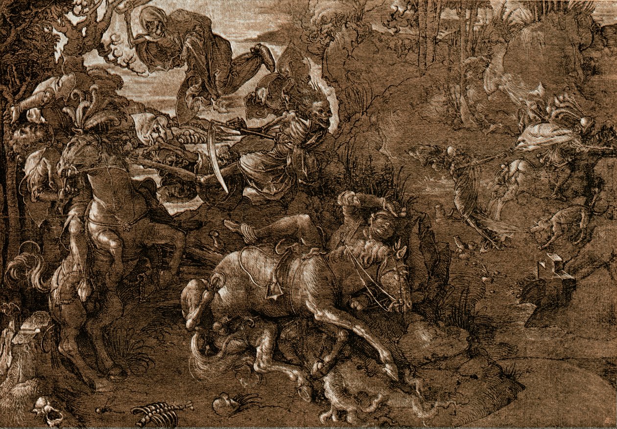 Bitwa Rycerzy ze śmiercią autorstwa Hans Baldung Grien
