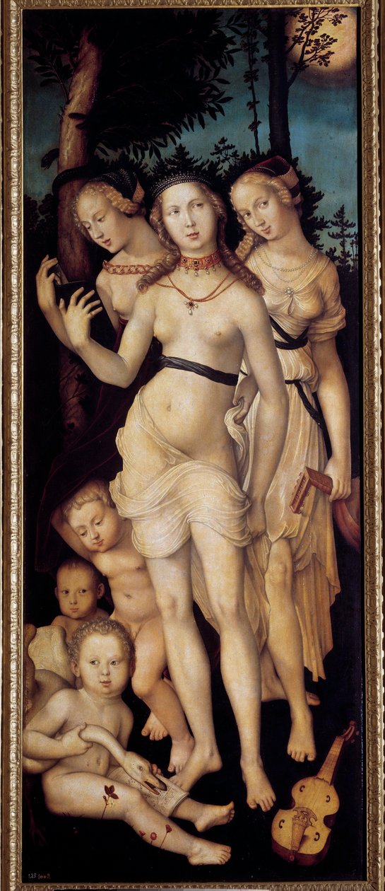 Harmonia czyli trzy łaski. Obraz Grien Hans Baldung (1484-1545) Ec. Wszystko. autorstwa Hans Baldung Grien
