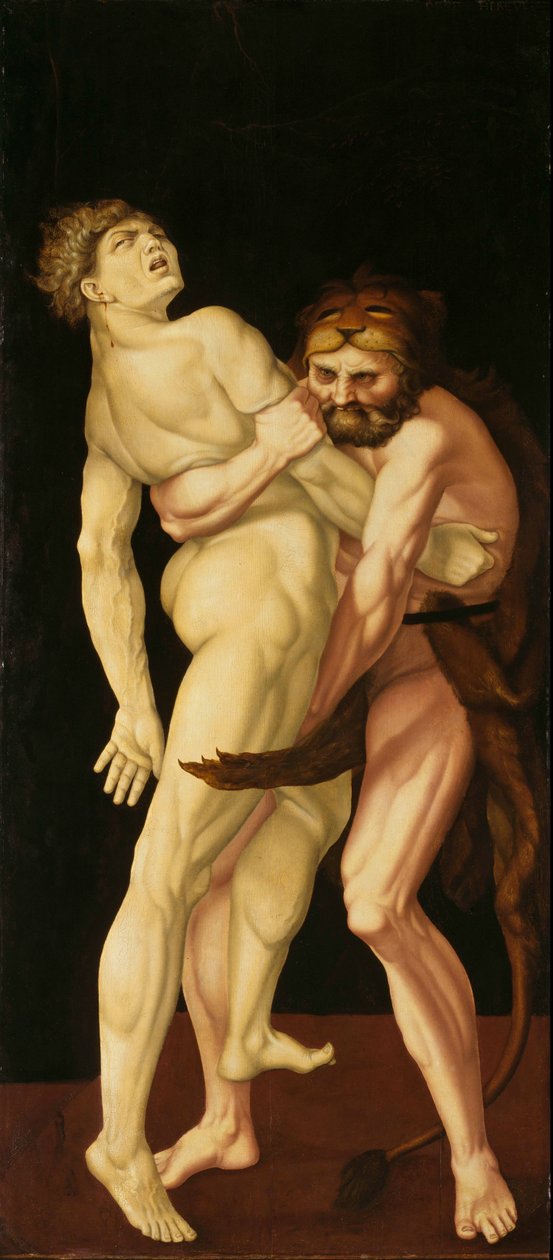 Herakles i Anteusz autorstwa Hans Baldung Grien