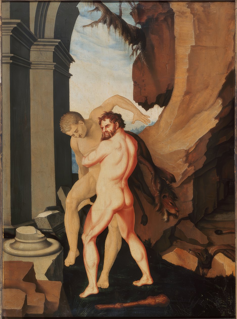 Herkules i Anteusz autorstwa Hans Baldung Grien