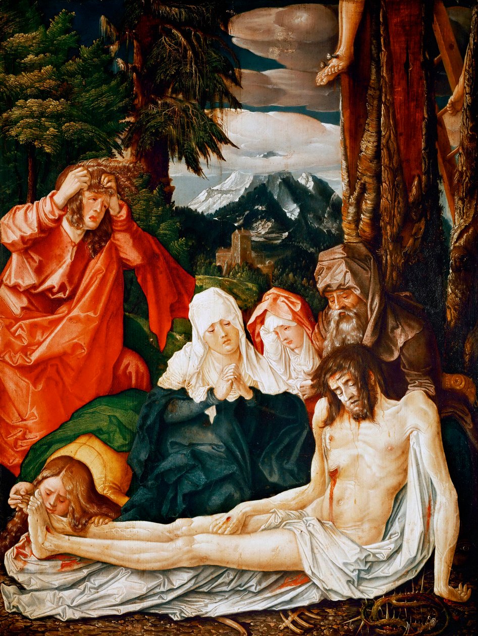 „Lamentation sur la mort du christ” (Lament nad Chrystusem) Peinture de Hans Baldung, dit Grien (Baldung Grien)(1484-1545) autorstwa Hans Baldung Grien