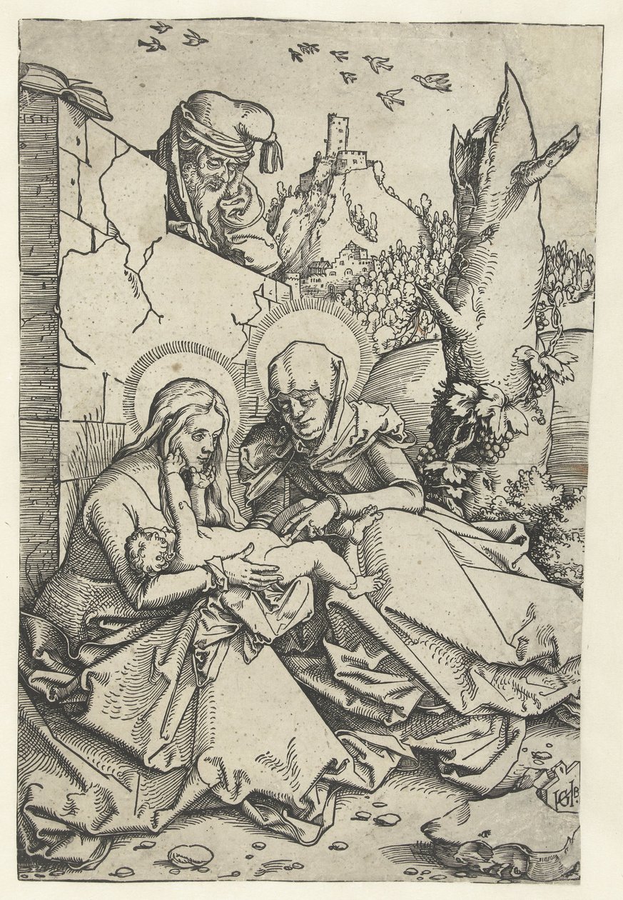 Maryja z Dzieciątkiem z Anną i Józefem Anna w Drieen i Joseph autorstwa Hans Baldung Grien