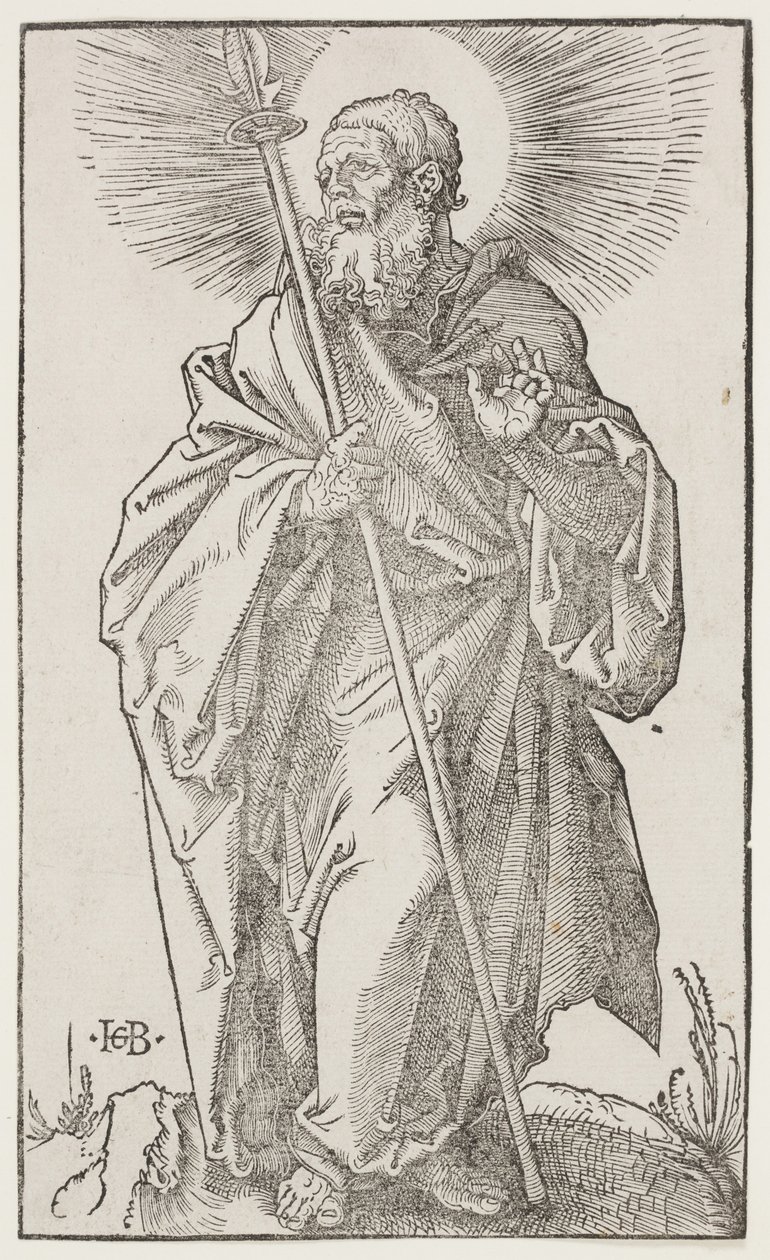Św. Tomasz, z "Wielkich Apostołów", ok. 1519 (drzeworyt) autorstwa Hans Baldung Grien