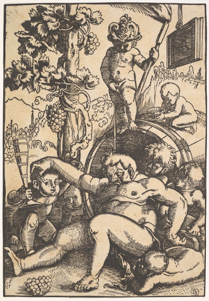 Pijany Bachus, ok. 1520 autorstwa Hans Baldung Grien