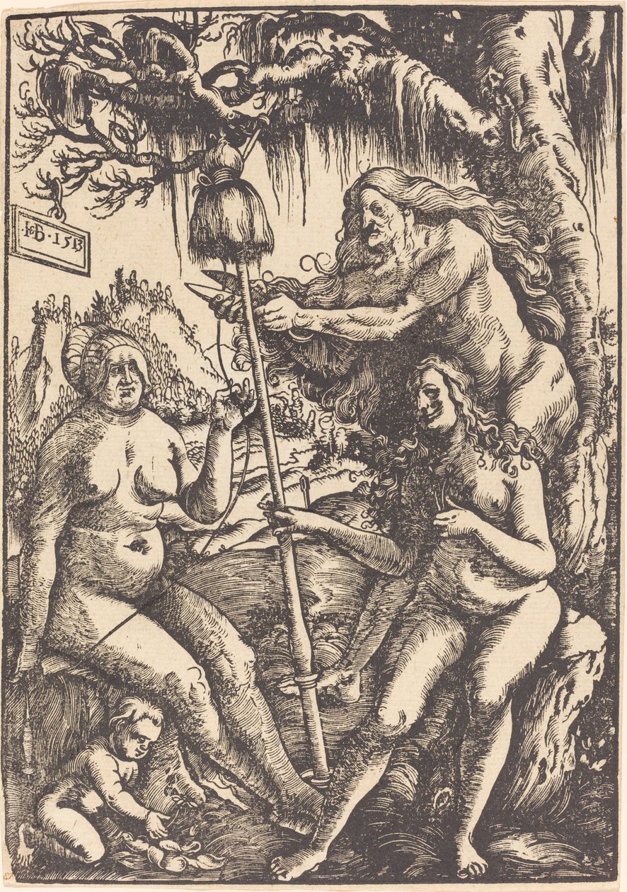 Trzy losy: Lachesis, Atropos i Clotho autorstwa Hans Baldung Grien