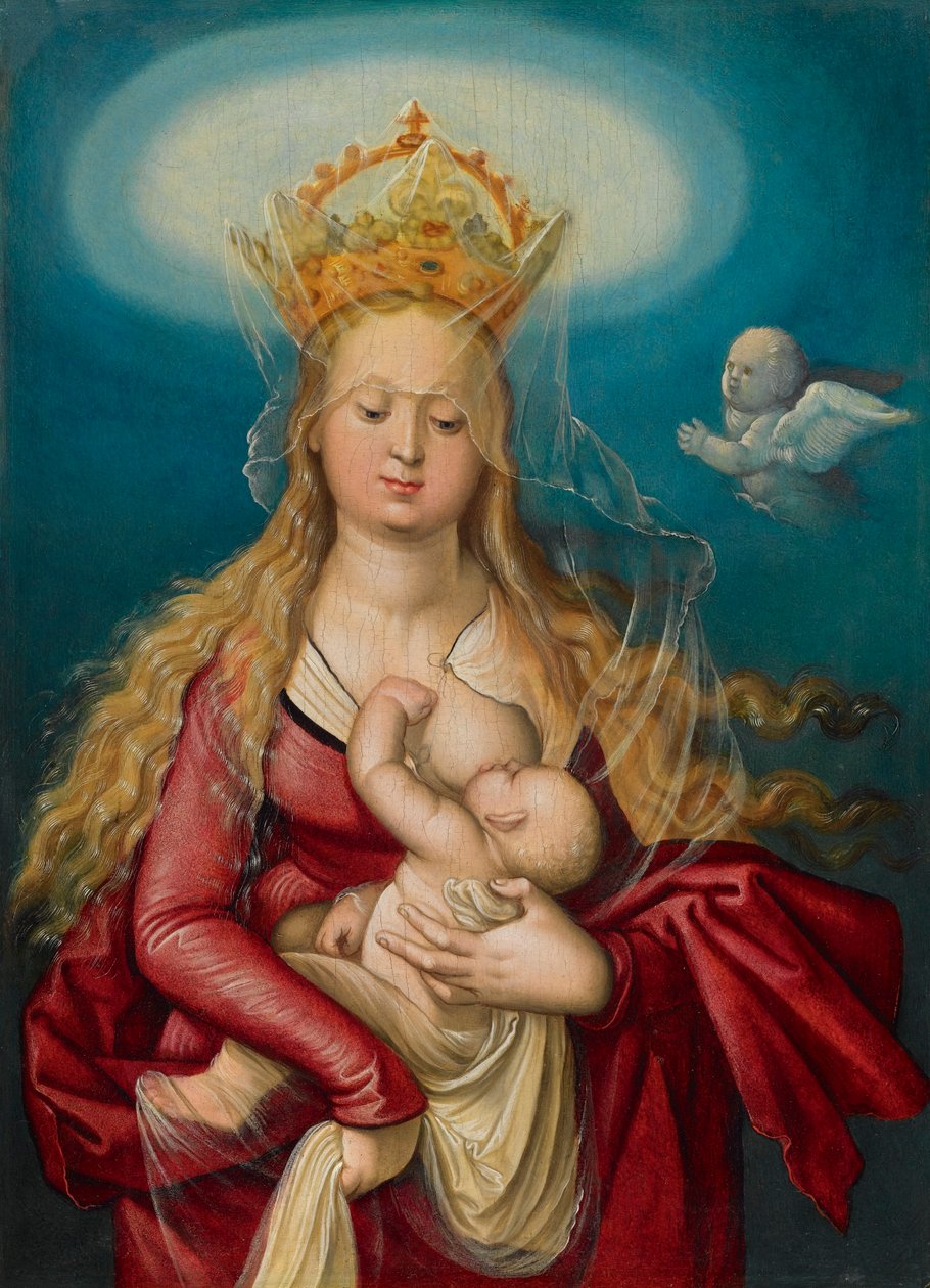 Dziewica jako królowa niebios ssąca Dzieciątko Chrystus autorstwa Hans Baldung Grien