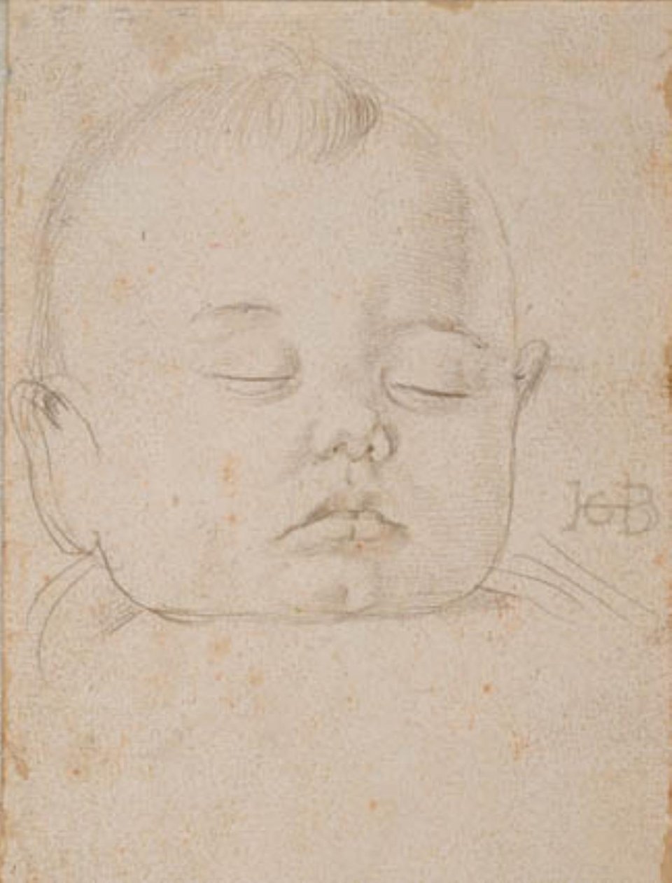 Głowa śpiącego chłopca, en face autorstwa Hans Baldung Grien
