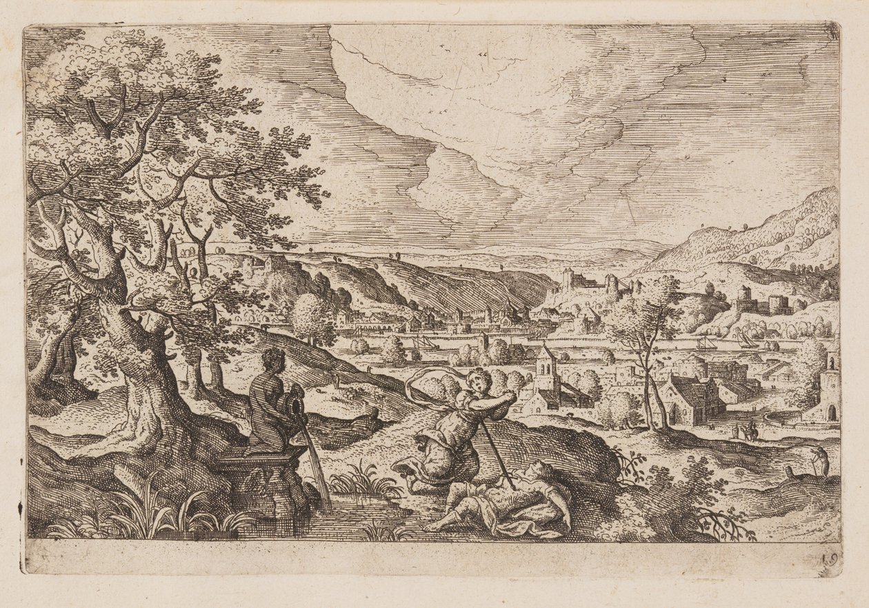 Plate 19, z Pejzaże ze scenami ze Starego i Nowego Testamentu oraz Metamorfozy Owidiusza autorstwa Hans Bol