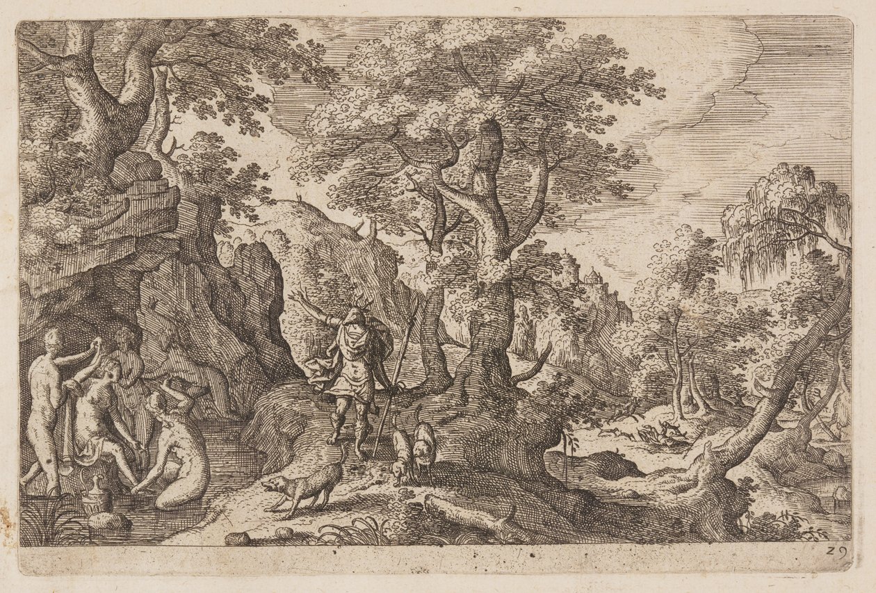 Plate 29, z Pejzaże ze scenami ze Starego i Nowego Testamentu oraz Metamorfozy Owidiusza autorstwa Hans Bol