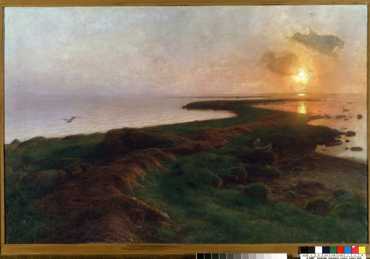 Zachód słońca w lagunie Obraz Hansa Ole Brasena (1849-1930) (duński) 1897 Muzeum Sztuk Pięknych Mikalojus Konstantinas Ciurlionis, Kowno, Litwa autorstwa Hans Brasen