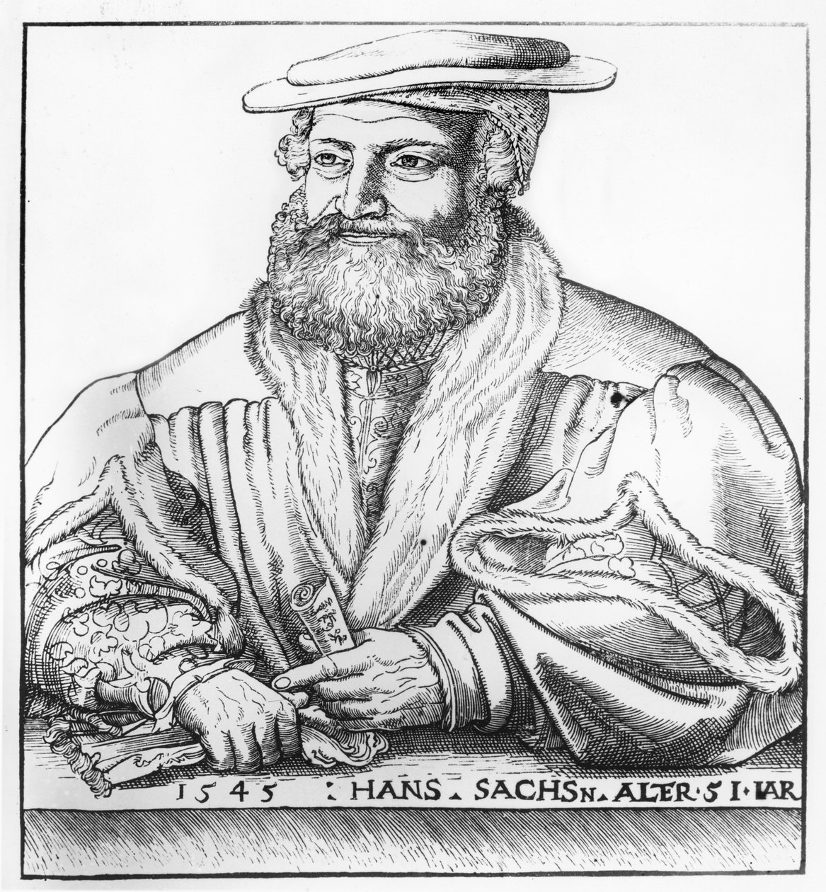 Portret Hansa Sachsa, 1545 autorstwa Hans Brosamer