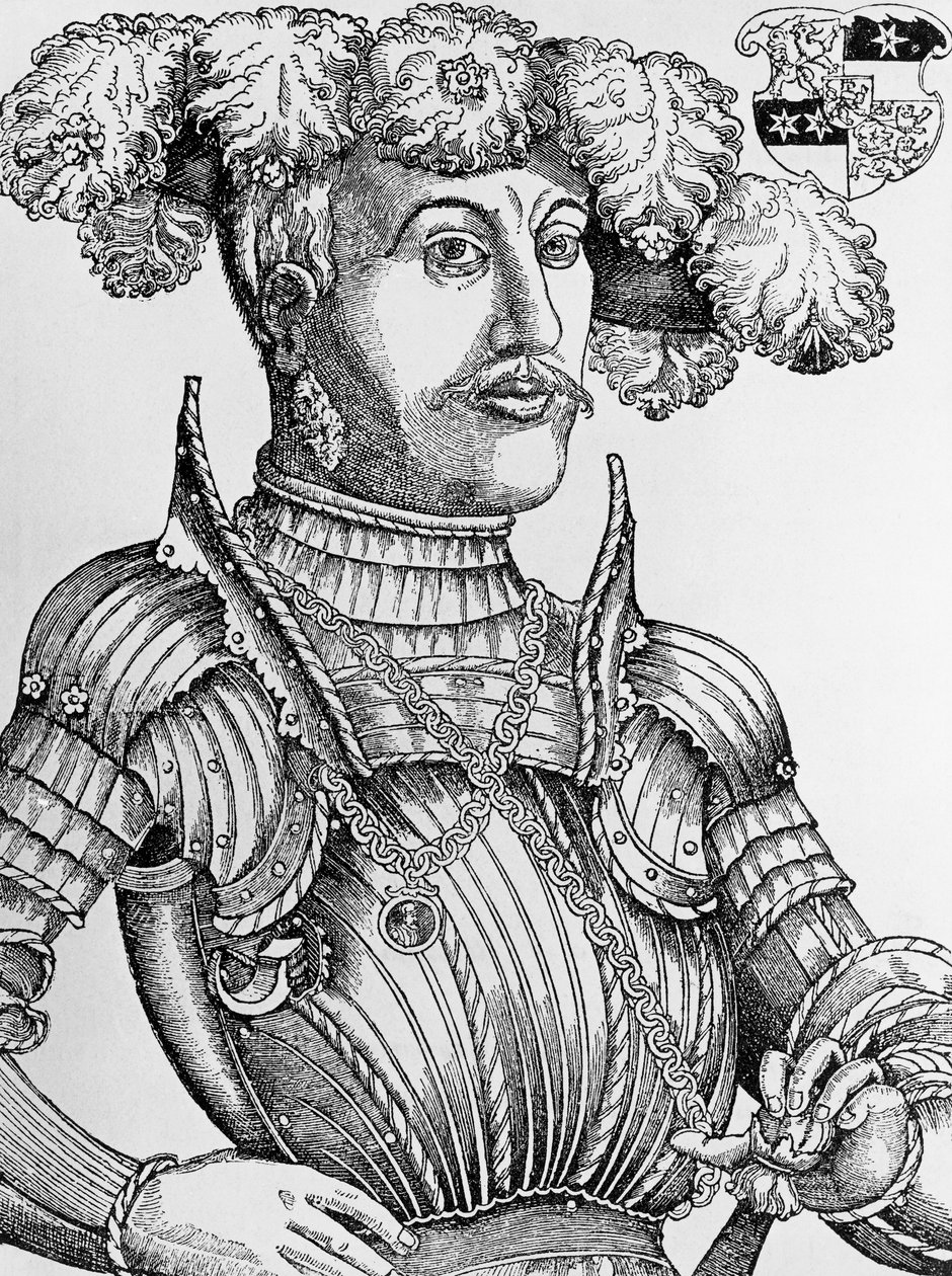 Portret Filipa I, landgrafa Hesji, zwanego Wielkodusznym (1504-1567), rycina Hansa Brosamera (1495-1554) autorstwa Hans Brosamer