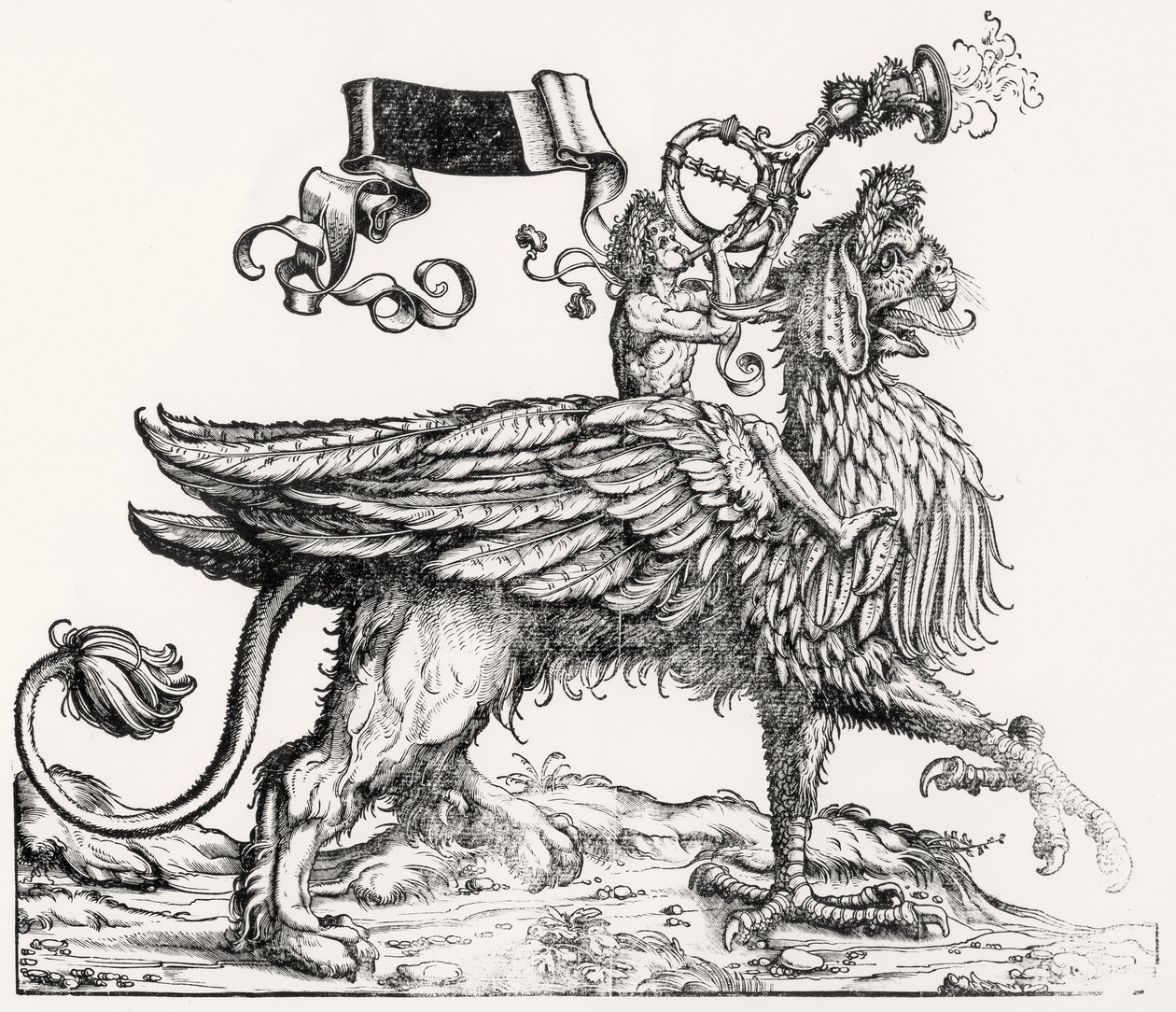 Gryf konny, z procesji triumfalnej Maksymiliana, ok. 1516-18 autorstwa Hans Burgkmair