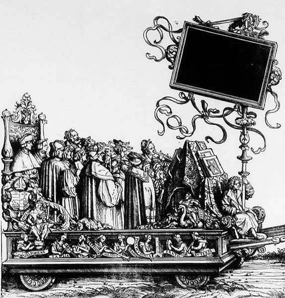 Scena z procesji triumfalnej Maksymiliana, ok. 1516-18 autorstwa Hans Burgkmair