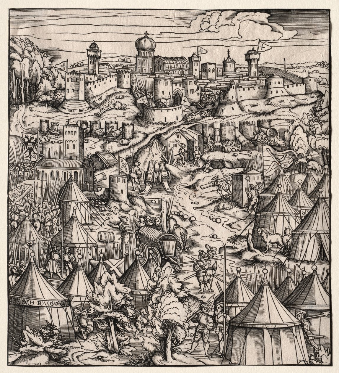 Der Weisskunig Biały Król: Oblężenie Padwy, 1512-1515. autorstwa Hans Burgkmair