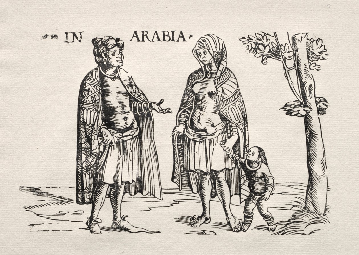 Mieszkańcy Arabii i Indii. autorstwa Hans Burgkmair