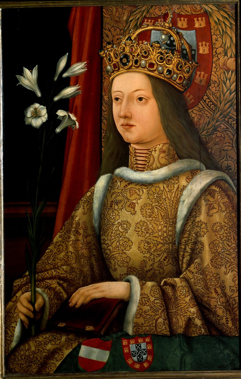 Portret Alienora Portugalii, wg oryginału z 1468 r. (malarstwo) autorstwa Hans Burgkmair