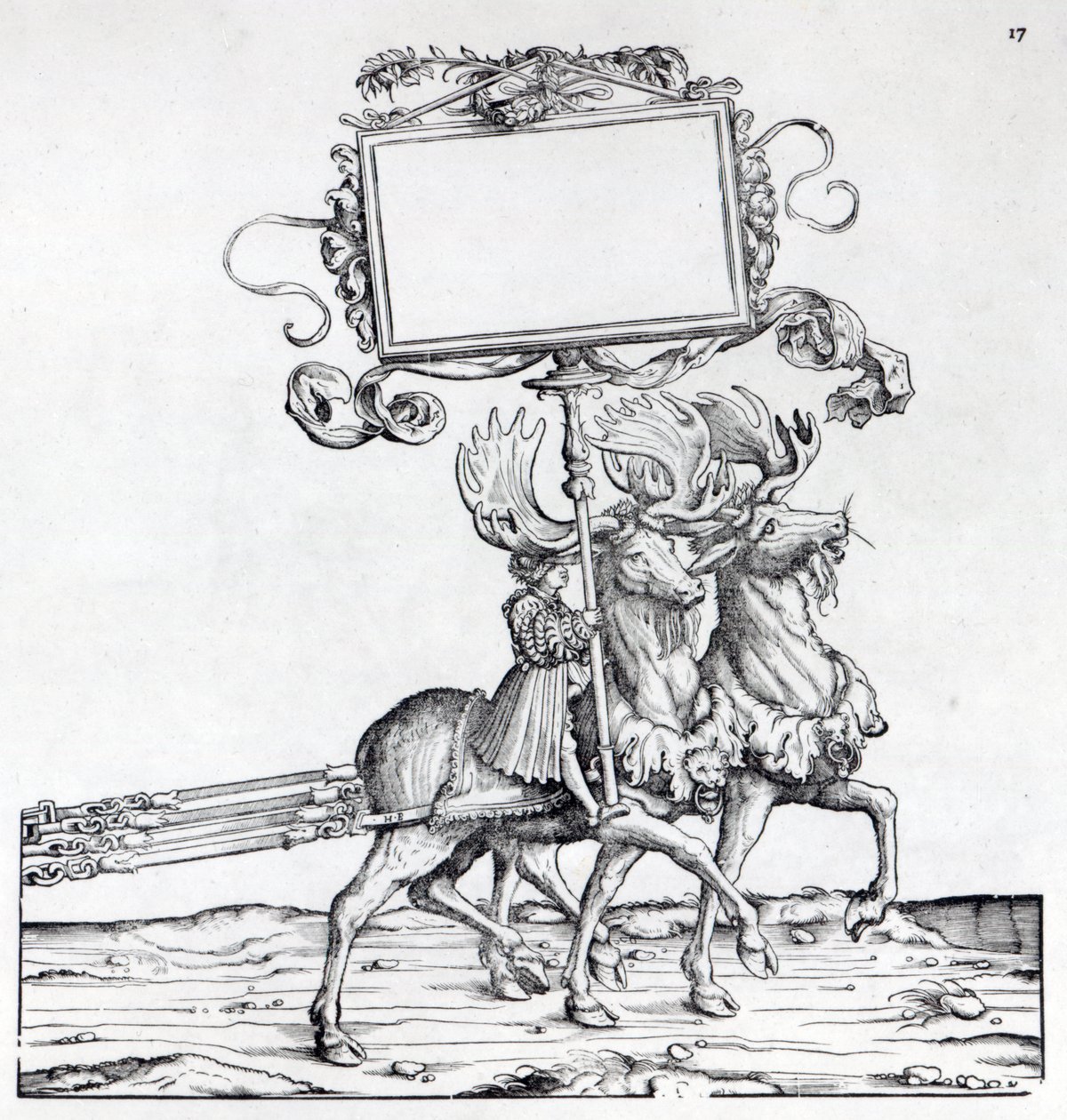 Scena z procesji triumfalnej Maksymiliana, ok. 1516-18 (drzewryt) autorstwa Hans Burgkmair