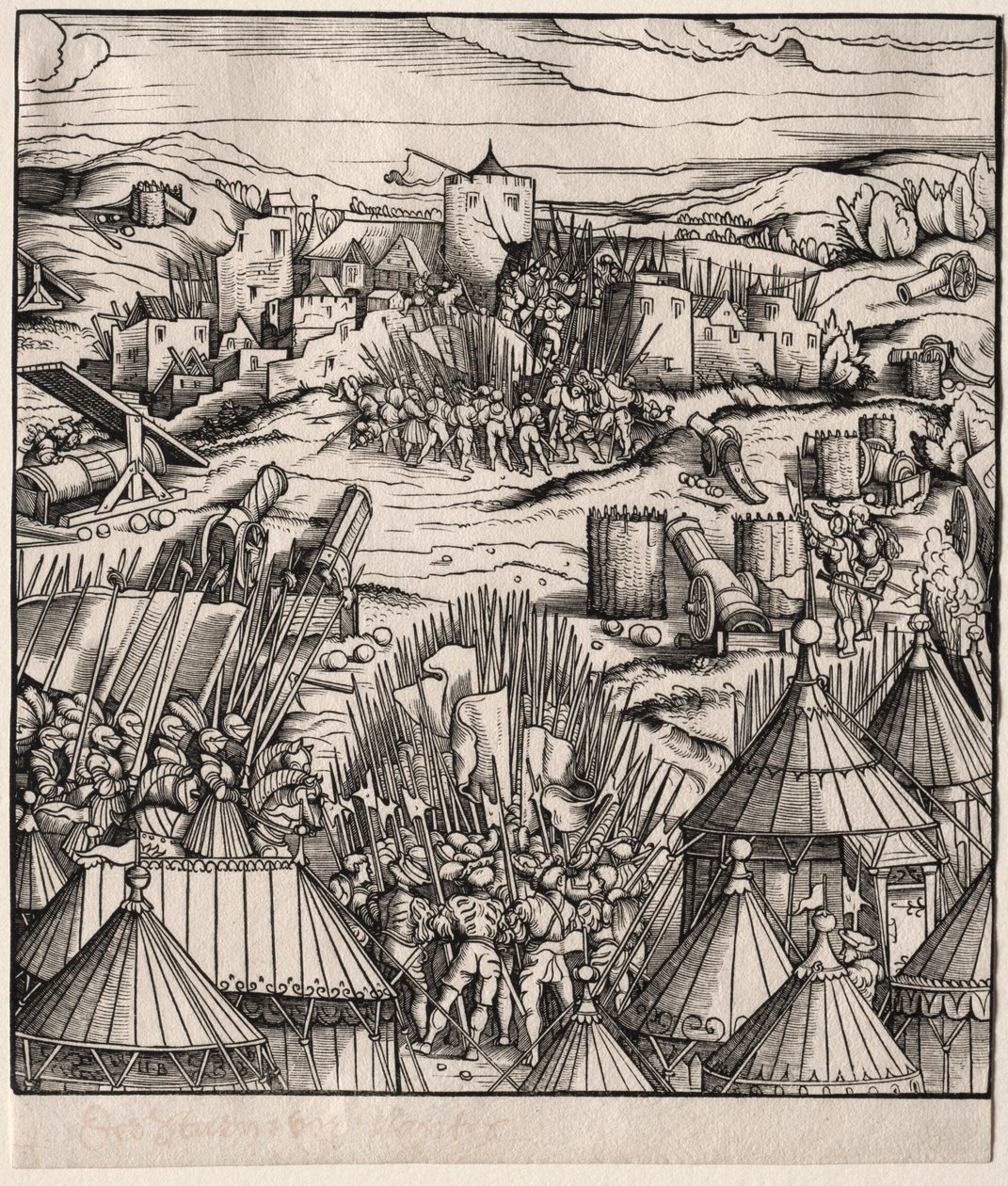 Szturm na Nantes, 1512-1515. autorstwa Hans Burgkmair