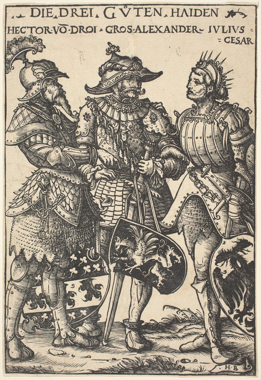 Hektor, Aleksander i Juliusz Cezar autorstwa Hans Burgkmair I