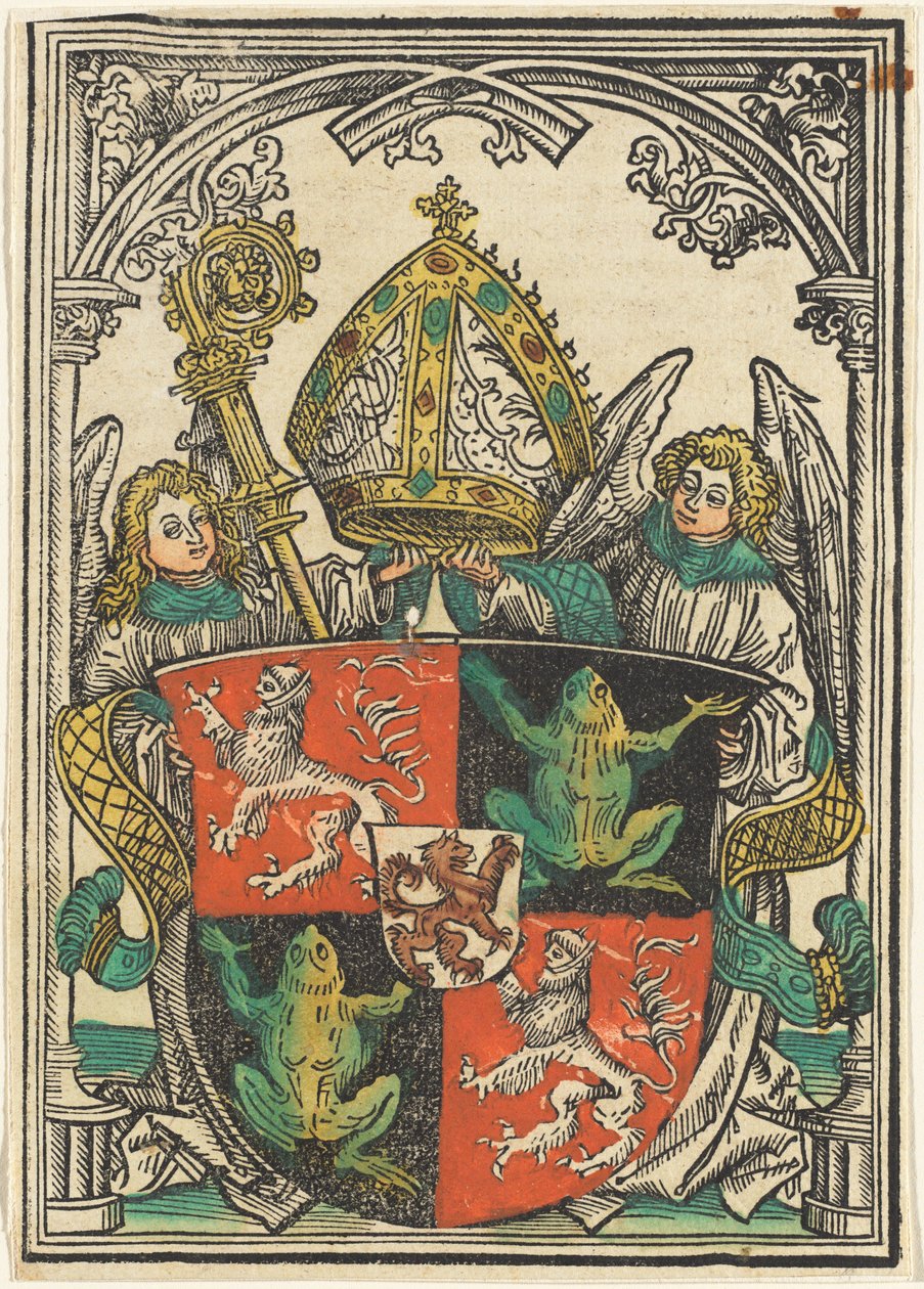 Herb Wigeleus von Fröschel, biskup Passau autorstwa Hans Burgkmair I