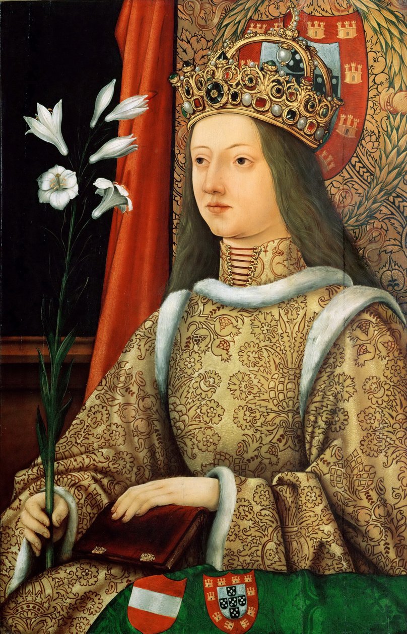 Portret Eleonory Portugalskiej 1434-1467, Świętej Cesarzowej Rzymskiej, po 1468 autorstwa Hans Burgkmair the Elder