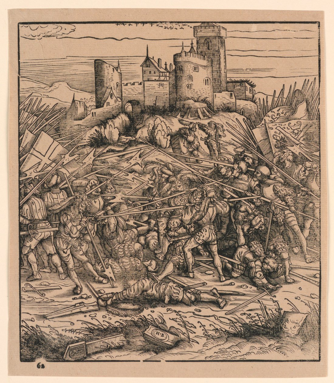 Bitwa pod Nauders, z „Der Weisskunig” autorstwa Hans Burgkmair the Elder
