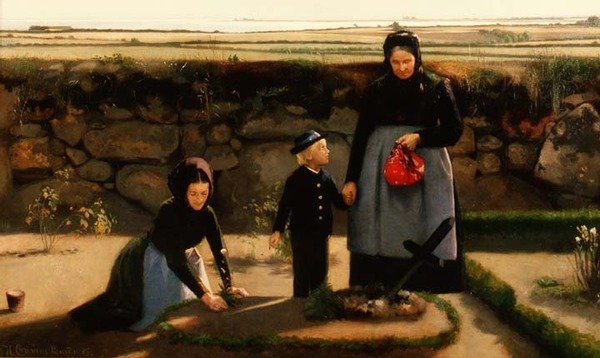 Wizyta na cmentarzu autorstwa Hans Christian Hansen