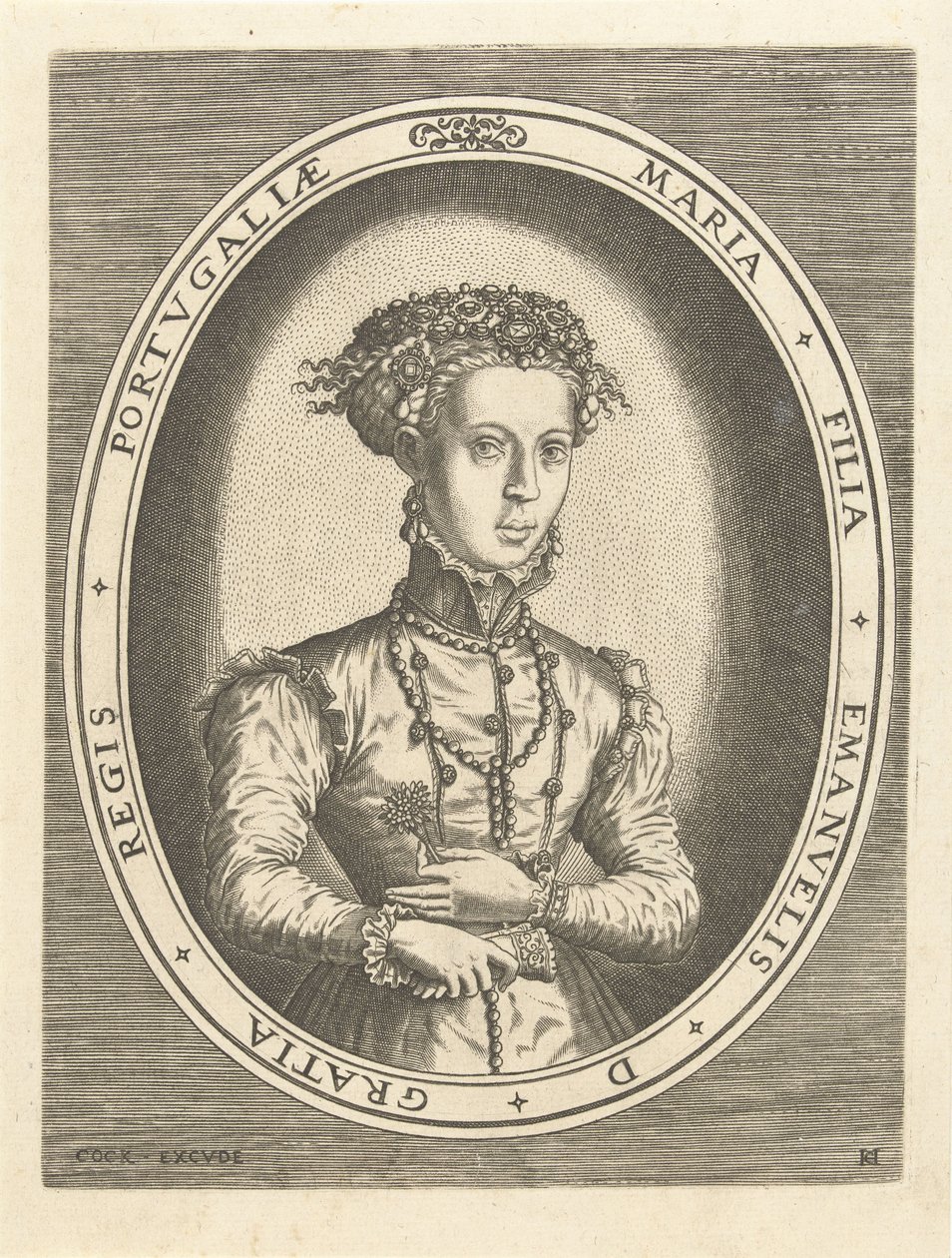 Portret księżnej Marii Portugalii Europejskie domy królewskie (tytuł serii) autorstwa Hans Collaert (I)
