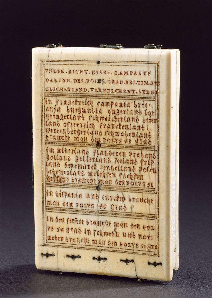 Zegar słoneczny z kompasem, Nurenberg, 1574 (zob. również 259577-78 i 259580) autorstwa Hans Ducher