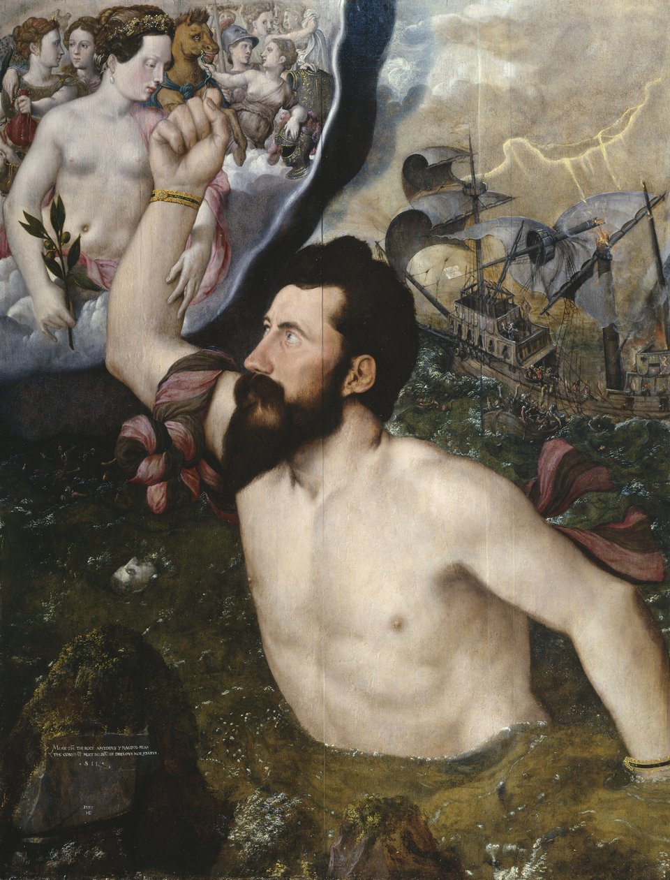 Alegoryczny portret Sir Johna Luttrella, 1550 (panel) autorstwa Hans Eworth or Ewoutsz