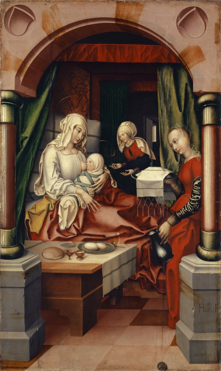 Narodziny Dziewicy, 1512 (tempera na płótnie) autorstwa Hans Fries