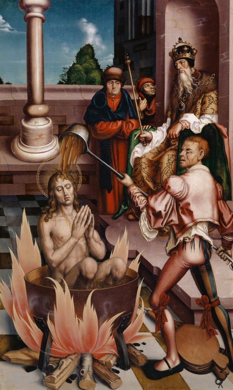 Św. Jan Ewangelista w kotle, 1514 autorstwa Hans Fries
