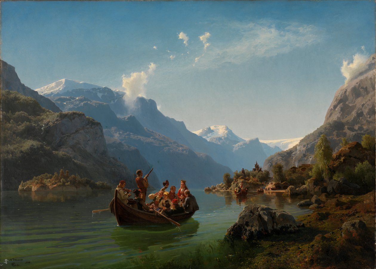 Podróż ślubna w Hardanger autorstwa Hans Gude